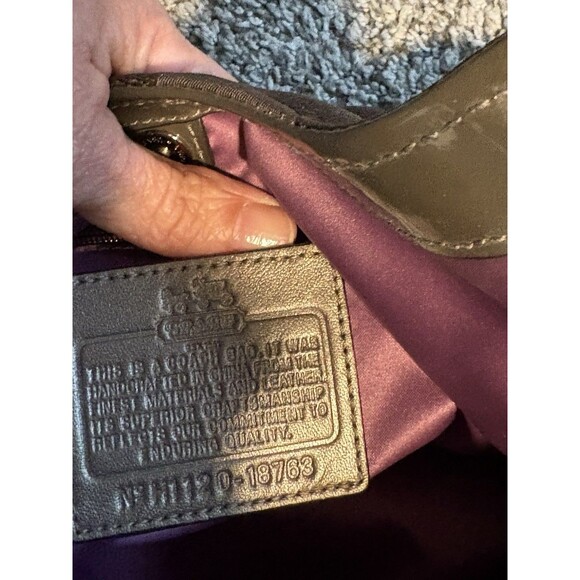 Coach Signature Madison Maggie Hobo Brown Canvas Shoulder Bag 18762 - Picture 9 of 9